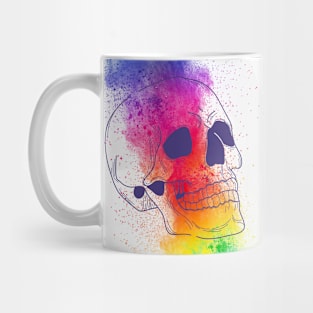 💀🎨Crazy beautiful halloween skull design skeleton - colorful, painting, psychedelic Mug